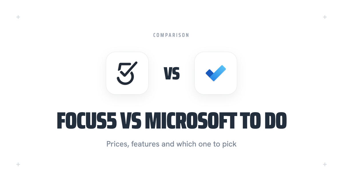The Focus5 mark and the Microsoft To Do mark side by side, divided by VS