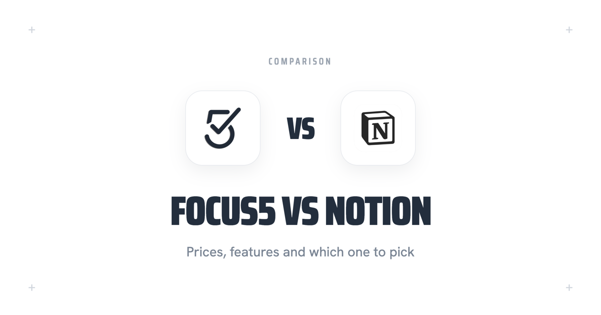 The Focus5 mark and the Notion mark side by side, divided by VS